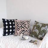 Tiger Zebra Embroidered Sofa Bed Pillow Cover_Cwmm7713