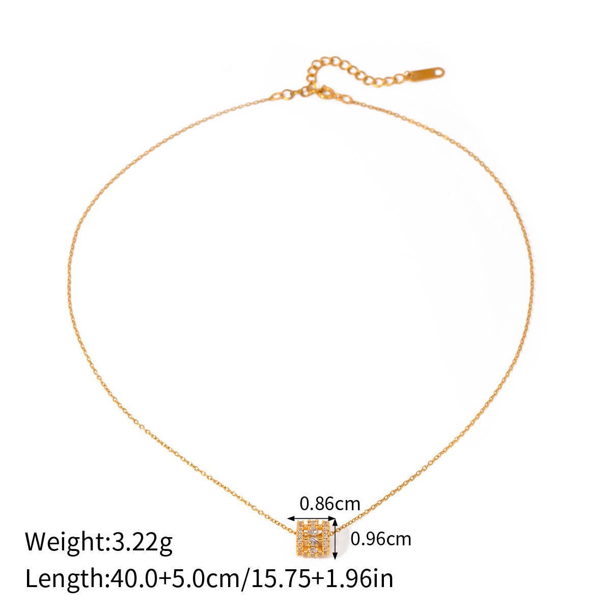 Versatile 18K Round Zirconia Necklace_Cwaha0905
