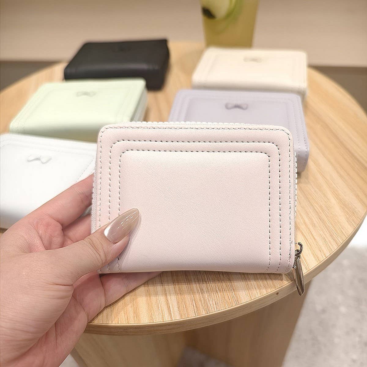 Cute Bow Zip Bifold Wallet For Women_Cwab06227