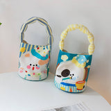 CUTE CANVAS BUCKET TOTE CROSSBODY STYLE_CWAB5597