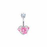HEART CZ BELLY RING HYPOALLERGENIC BESTSELLER_CWMM9194