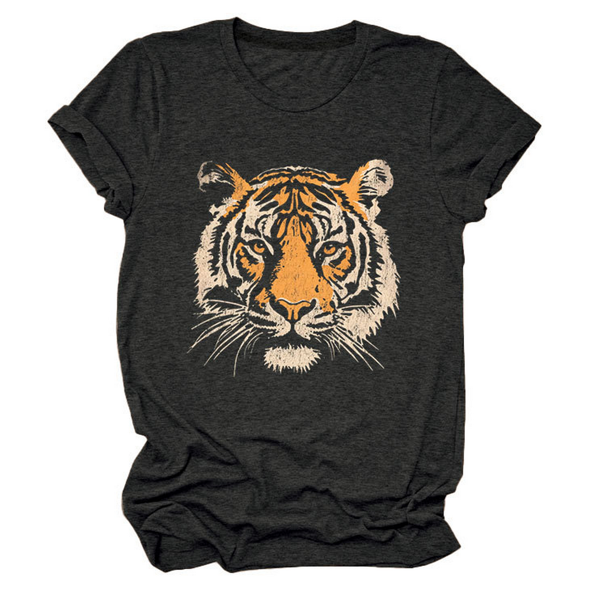 Women Summer Tee With Stylish Tiger Print_Cwttsl0494