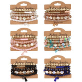 Cwaje05695_Boho Crystal Pendant Multi Layer Elastic Bracelet
