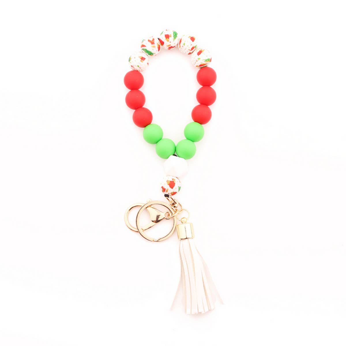 CHRISTMAS NEW SILICONE BEAD BRACELET KEYCHAIN_CWMM1309