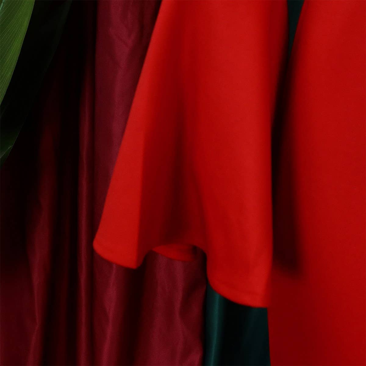 V-Neck Elegant Trumpet Sleeve Slit Hip Dress_Cwdmd3706