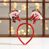 CHRISTMAS RED PLAID CARTOON CHILDRENS HEADBAND_CWAHA2740