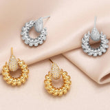 FASHIONABLE ROUND EARRINGS WITH WATER DROPLETS_CWAJE1023