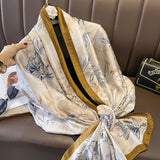 Lightweight Satin Square Scarf For Sun Travel Wr