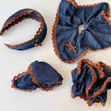 Denim Bow Hair Clip Triangle Claw Autumn Style_Cwaha07976