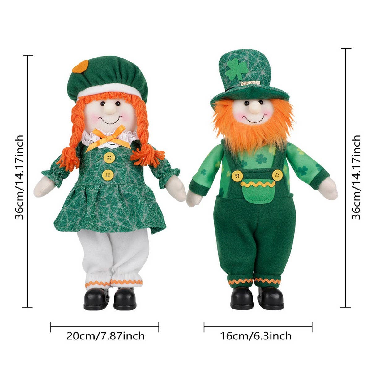 ST PATRICK GIRL DOLL GIFT STANDING FIGUREORNAMENTS_CWMM3450