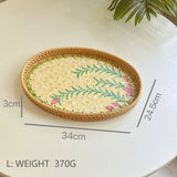 RATTAN OVAL FRUIT TEA SHELL TRAY STORAGE BASKET_CWMM4498