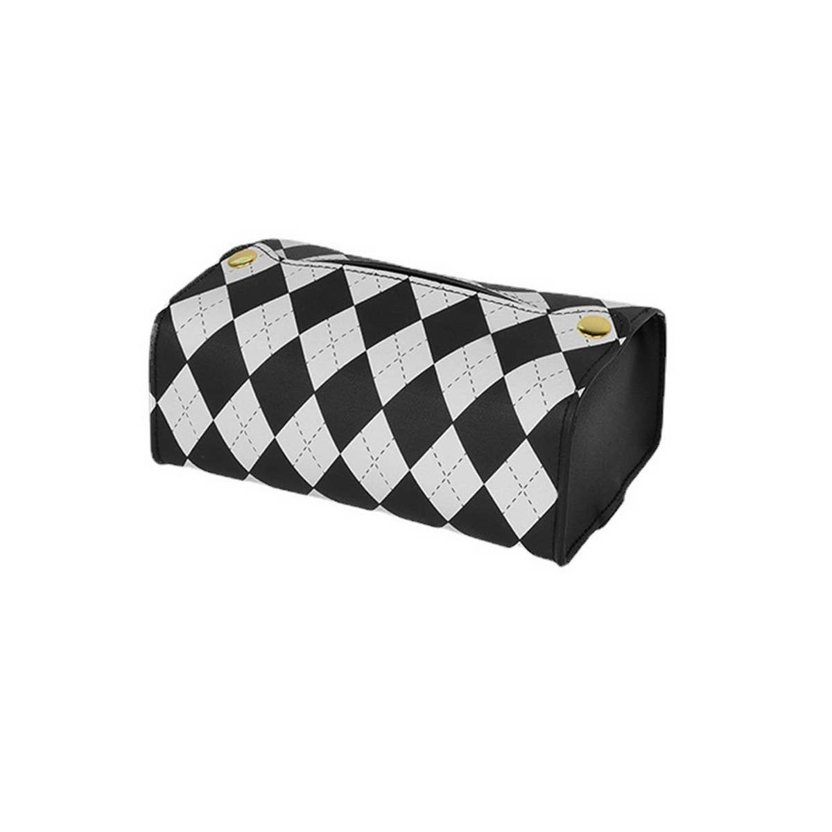 POPULAR BLACK AND WHITE DIAMOND CAR TISSUE BOX_CWMM2256