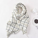 Women Simple Warm Plaid Scarf
