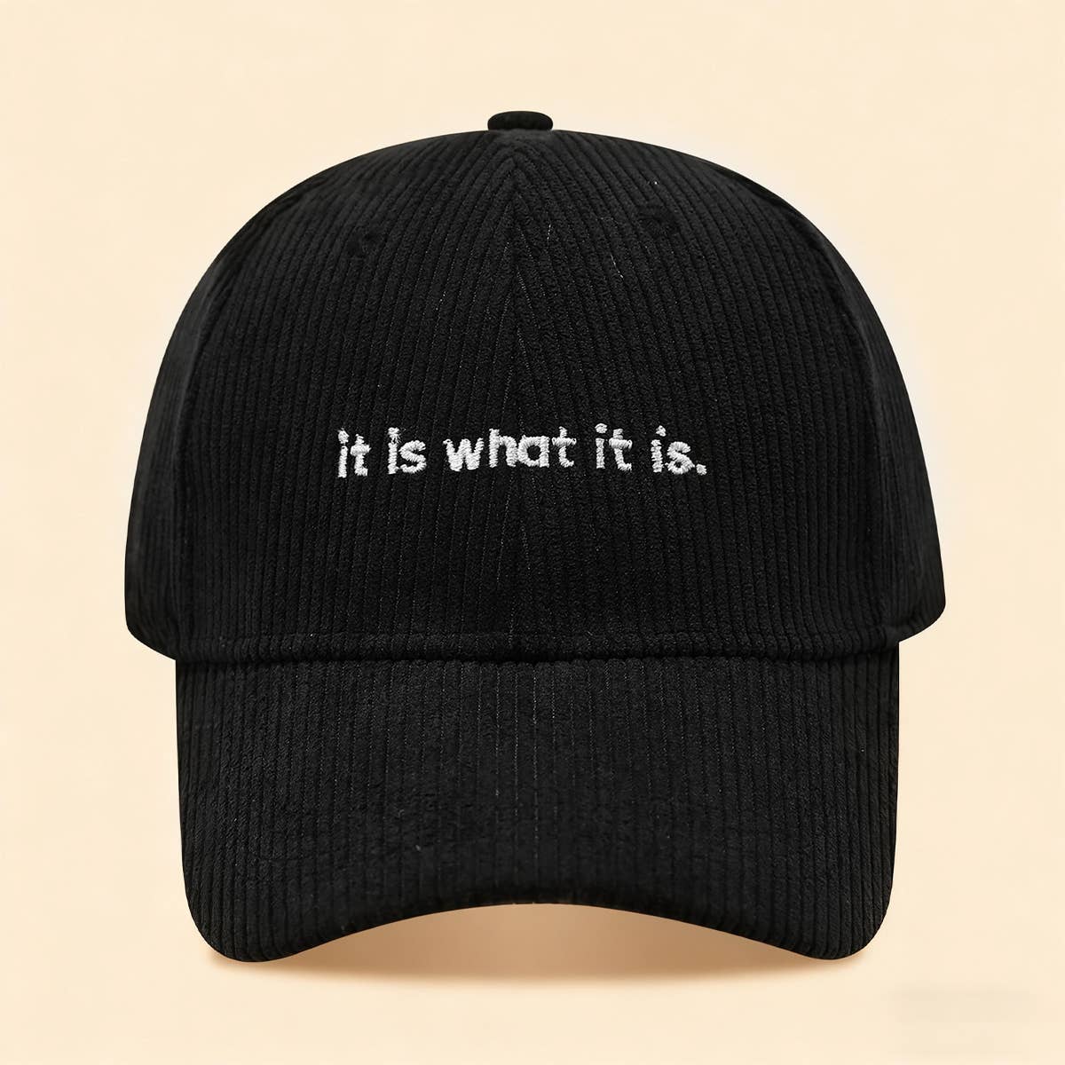 Corduroy Letter Baseball Cap Women Trendy_Cwah04649