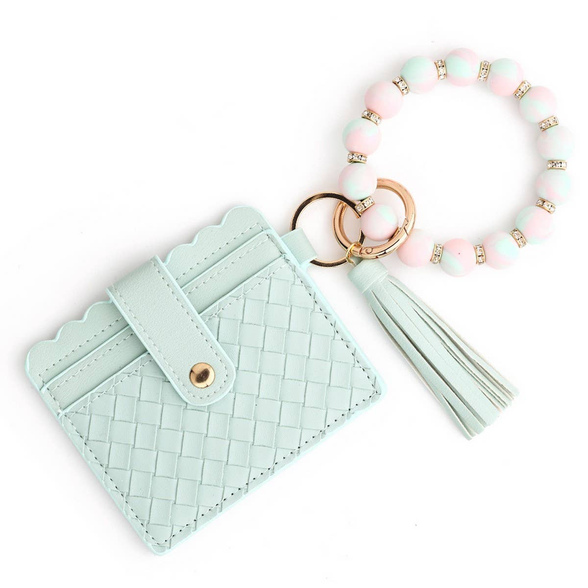 Ven Card Holder With Silicone Bead Keychain_Cwab4961