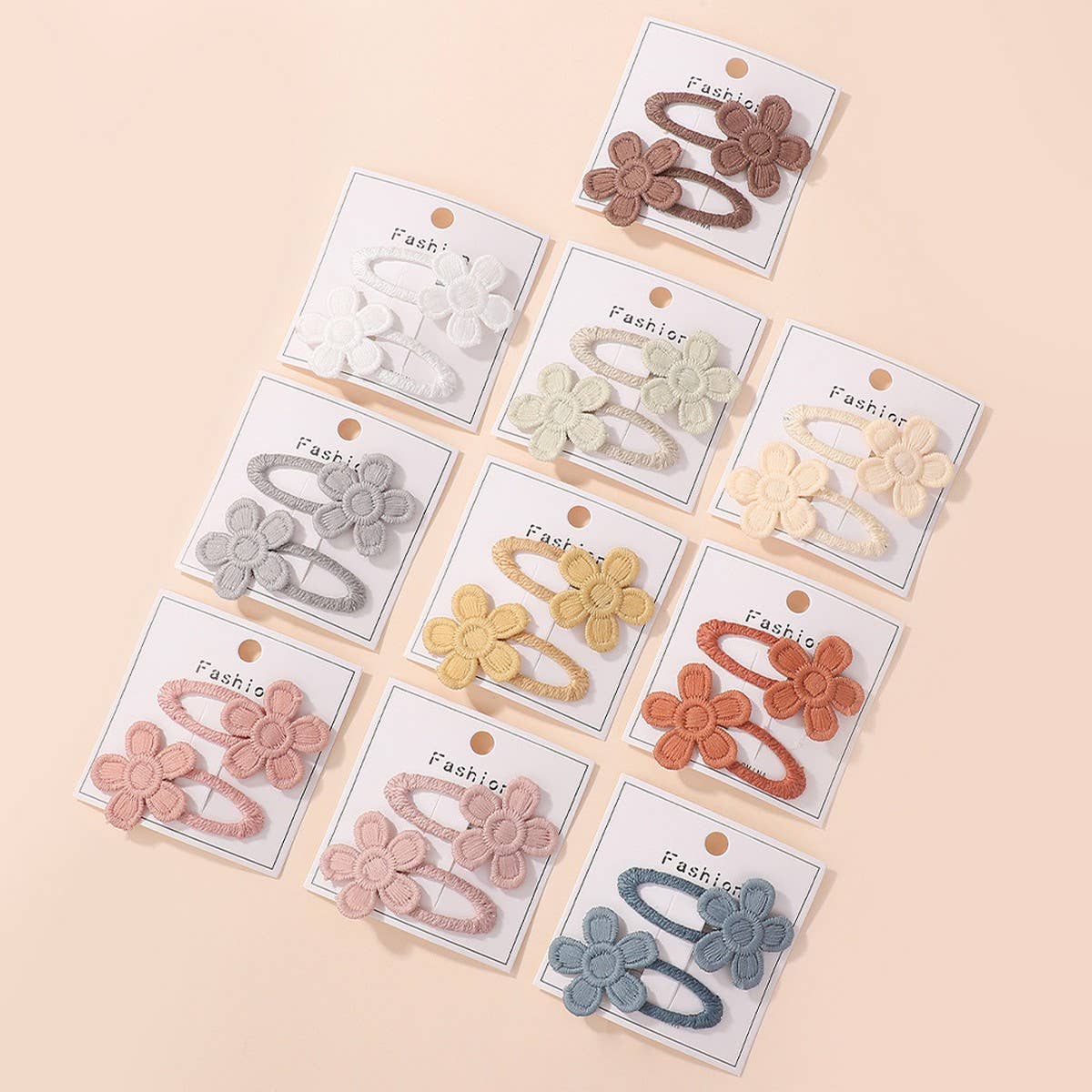 FRESH DAISY FIVE PETAL FLOWER HAIR CLIP SET_CWAHA6706