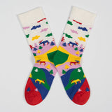COLORFUL PATTERN COUPLE MID SOCKS_CWMS0199