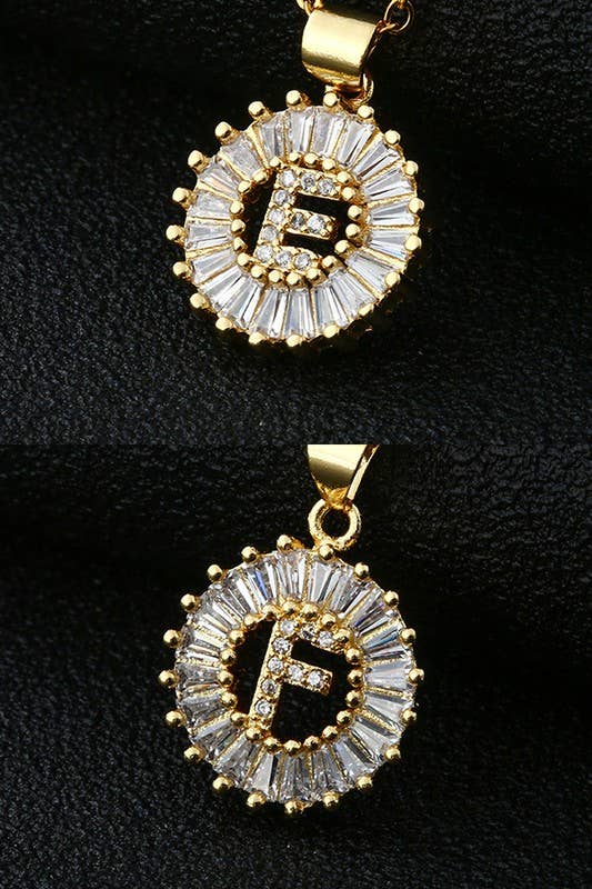 A Z ALPHABET LETTER SUN PENDANT NECKLACE_CWAJE055 B20221