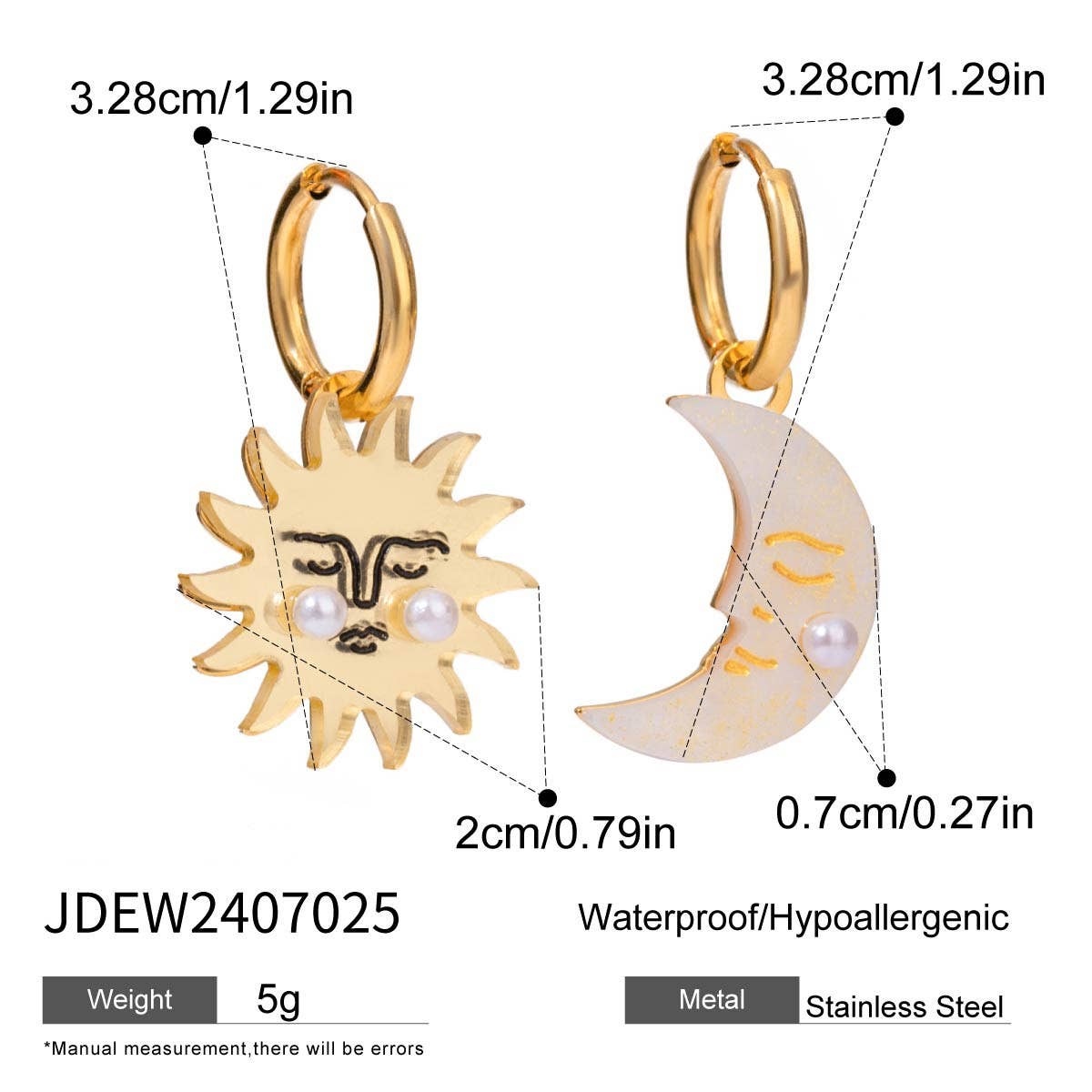 HIGH END 18K GOLD STAINLESS STEEL MOON EARRINGS_CWASC1649