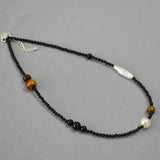 Vintage Stitching Asymmetrical Beaded Necklace