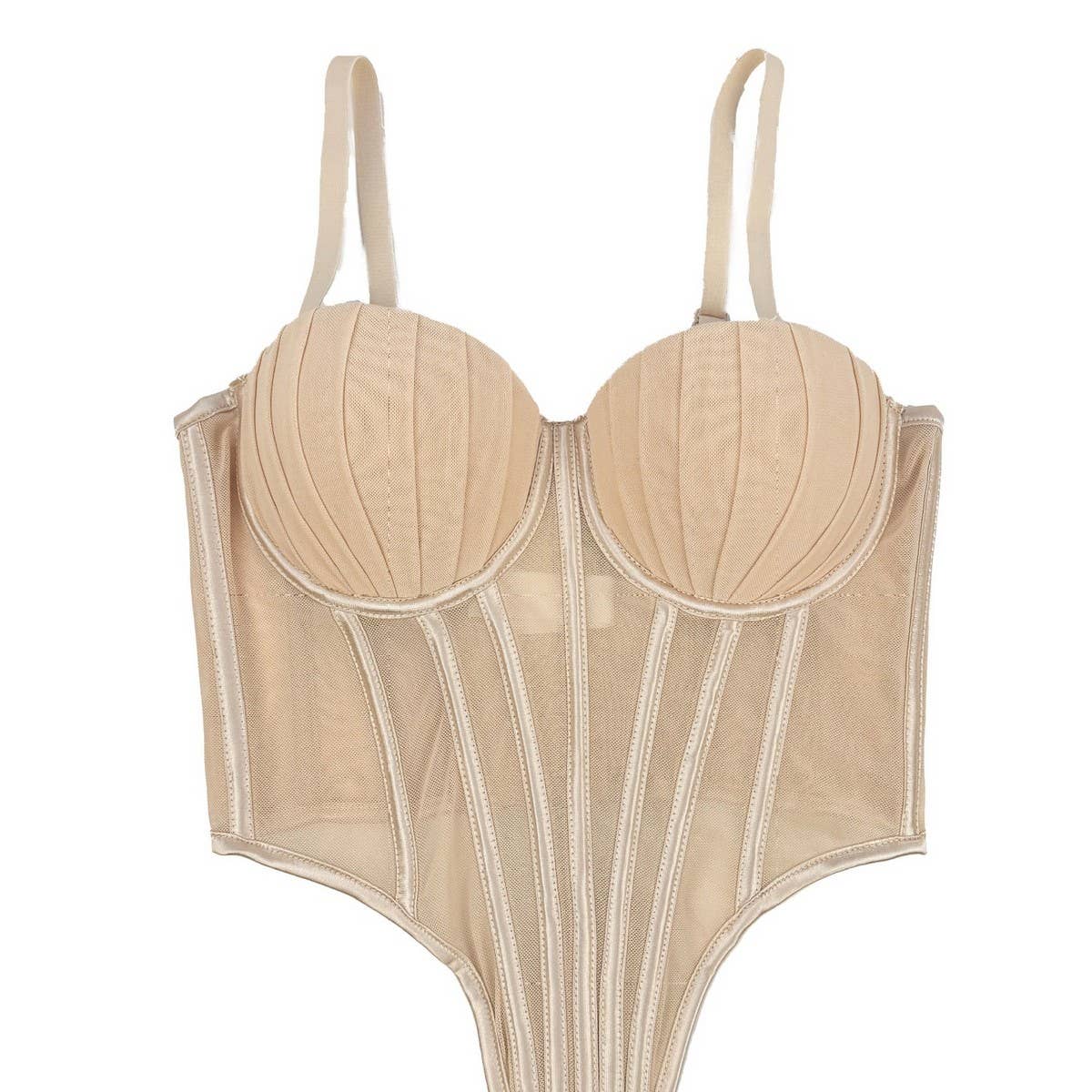 PREMIUM PLEATED HERRINGBONE CORSET WITH COASTERS_CWMM4132