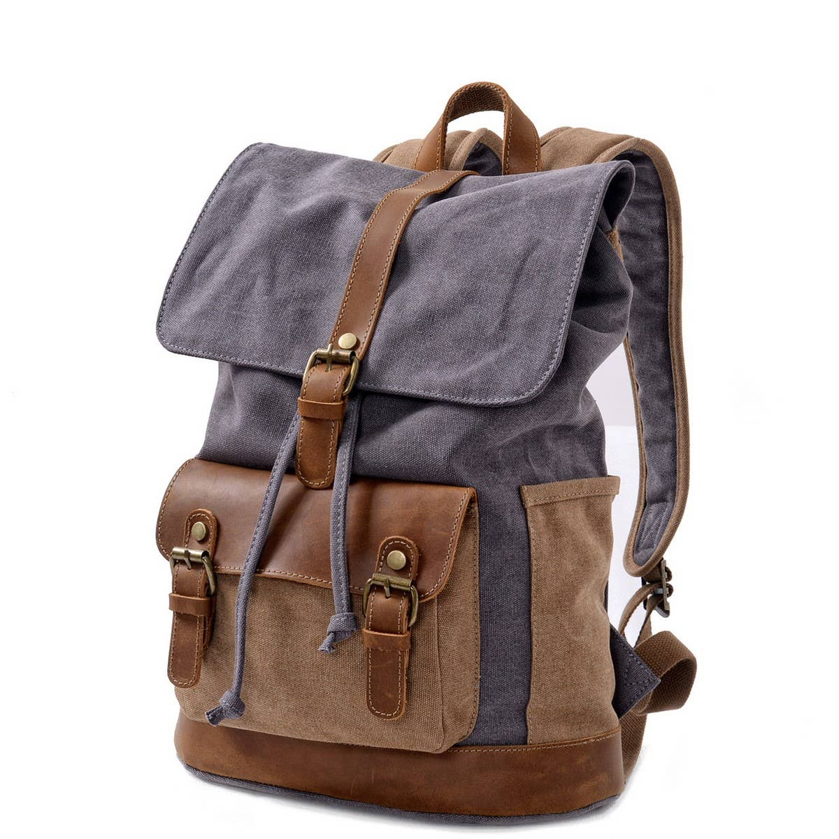 MENS VINTAGE CANVAS TRAVEL HIKING BACKPACK_CWAB5553