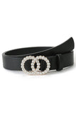 BEADS DETAIL DOUBLE O RING TRENDY LEATHER BELT_CWABE024