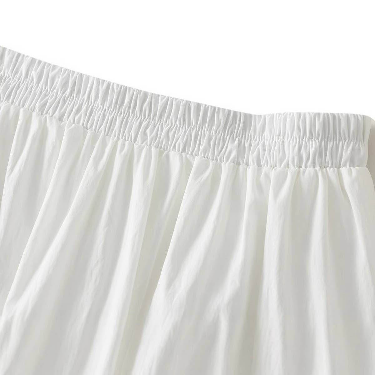 RUFFLE TRIM PANELED A LINE FLOWING MIDI SKIRT_CWBMS0351