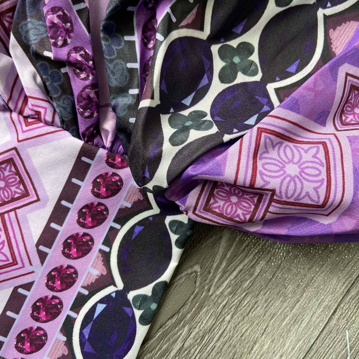 PRINTED BAT SLEEVE TEMPERAMENT HIGH WAIST DRESS_CWDMD3709