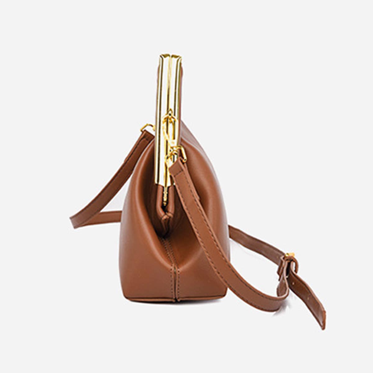 RETRO SIMPLE METAL CLIP SHOULDER BAG_CWAB1598