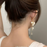 GENTLE AND ELEGANT PEARL TASSEL EARRINGS_CWAJE2175