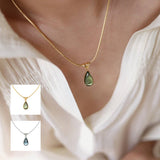 NICHE FRENCH WATER DROP BLUE OCEAN NECKLACE_CWAJE1605