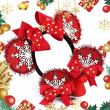 CHRISTMAS SNOWFLAKE BOW HEADBAND FOR GIRLS_CWAHA5664