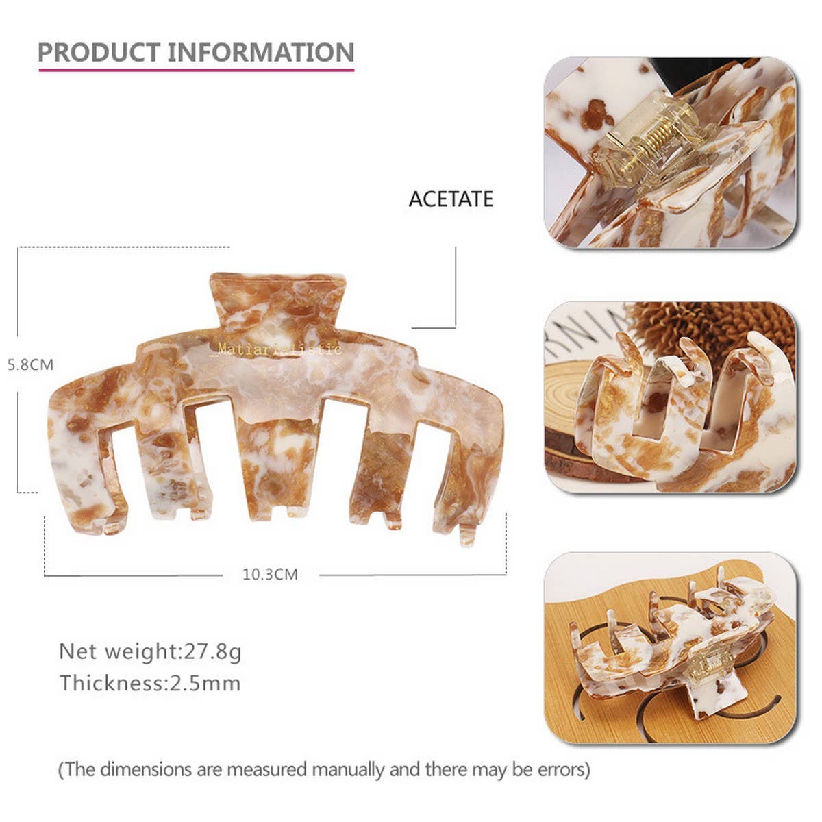 ACETATE GEOMETRIC LINE SHAPE CLIP SHARK CLIP_CWAHA4427