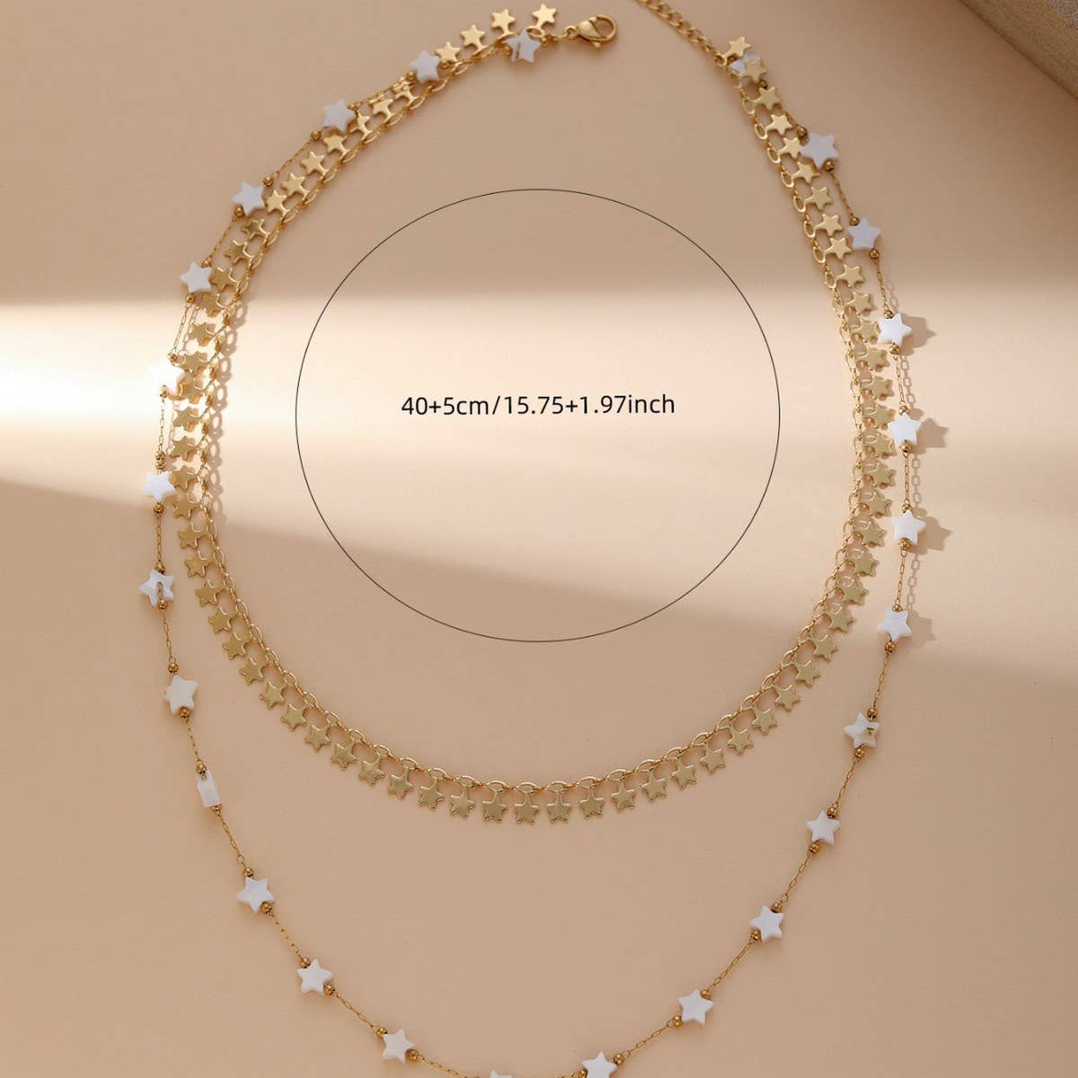 EXQUISITE CLAVICLE STAR SHELL PEARL NECKLACE_CWMM3587