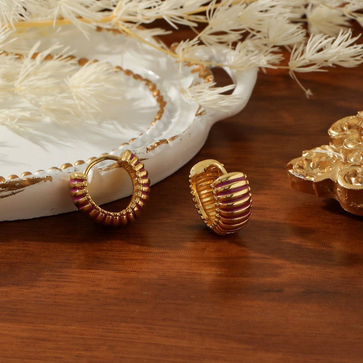 PERSONALIZED COLORFUL STRIPED OIL DROP EARRINGS_CWMM3608