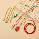 STARFISH EYE PENDANT NECKLACE HANDMADE ENAMEL_CWMM8872