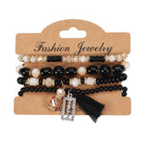 Cwaje05694_Boho Happy Tassel Crystal Multi Layer Bracelet