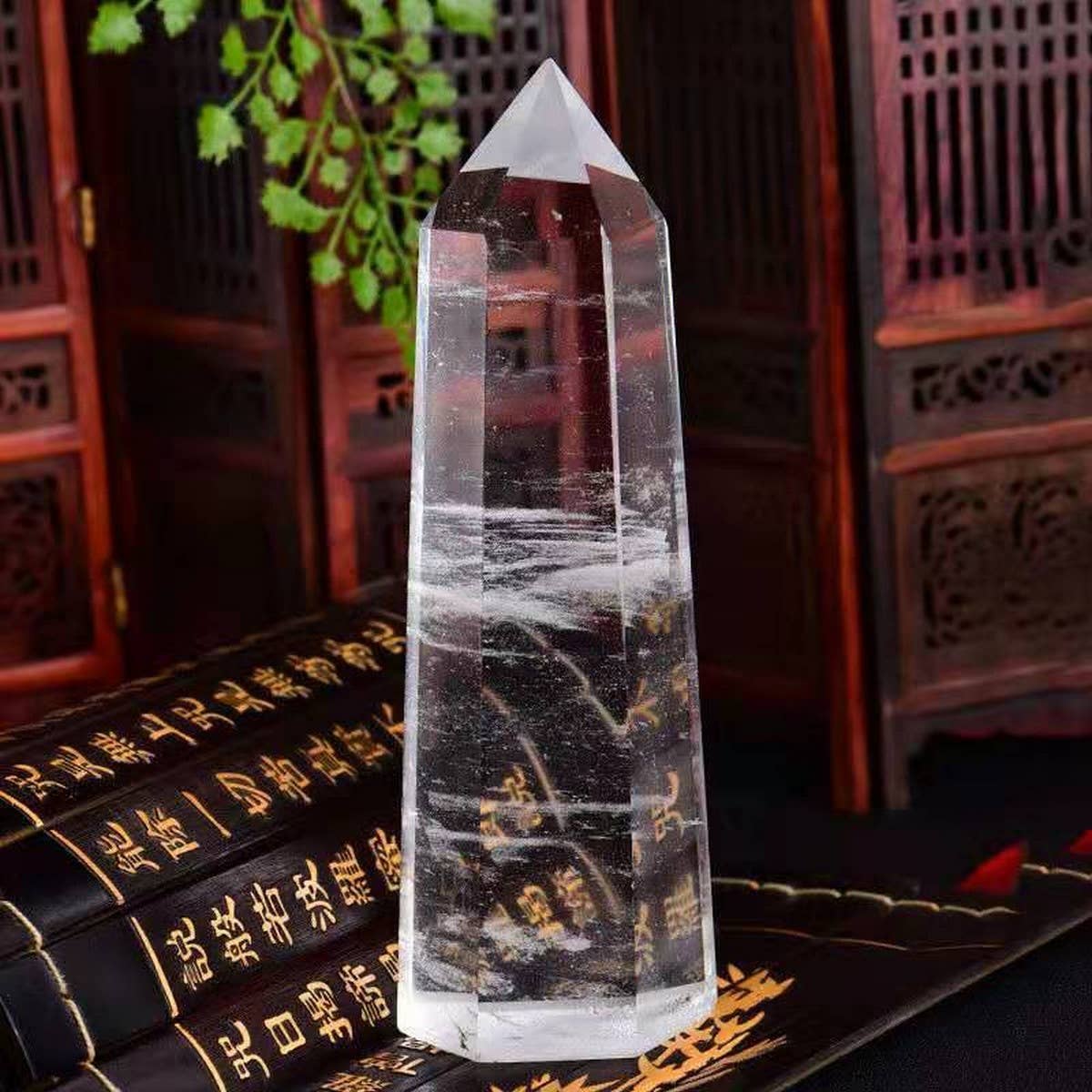 CLEAR QUARTZ CRYSTAL POINT HEX TOWER_CWMM8109