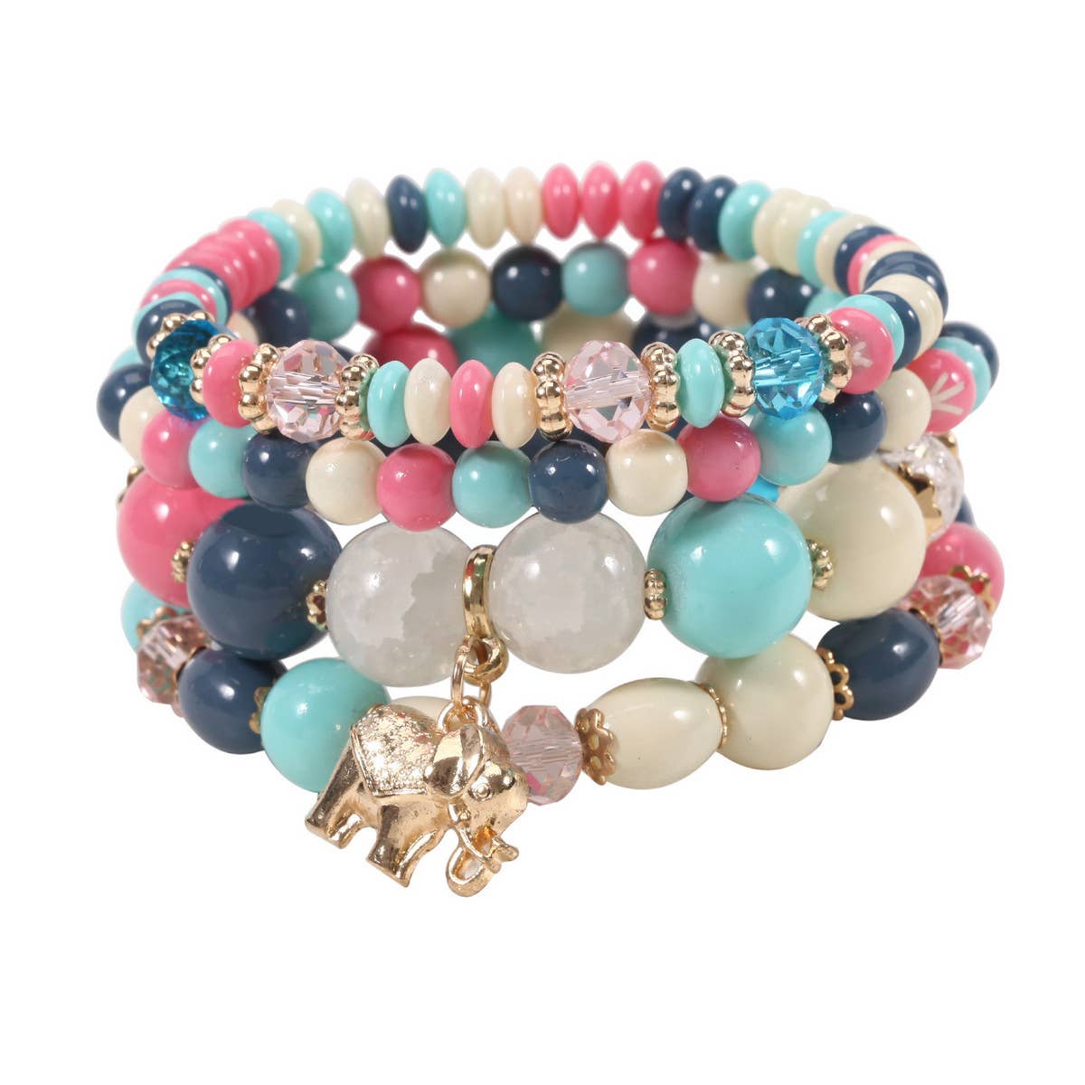 BOHEMIAN ELEPHANT CHARM BEADED BRACELET_CWAJE2210