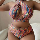 PRINTED HIGH WAIST BIKINI SWIMSUIT_CWMW0209