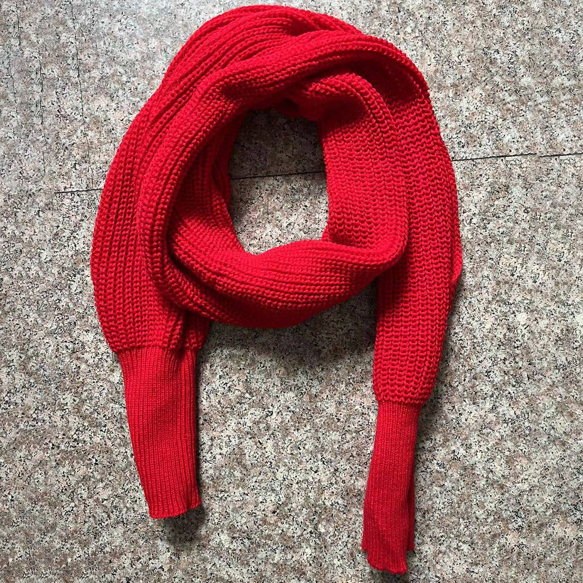 KNITTED SLEEVE SCARF SHAWL FOR MEN WOMEN WINTER_CWASC1538