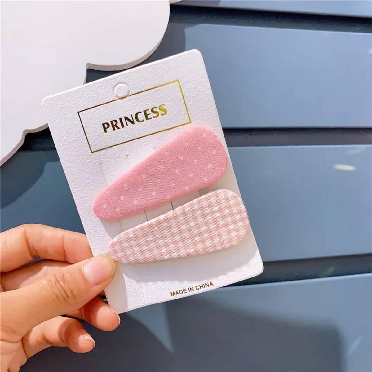 CHILDRENS SOLID COLOR POLKA DOT PLAID HAIRPIN_CWAHA1824