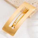 MINIMALIST METAL BOW HOLLOW RECTANGLE SPRING CLIP_CWAHA6212