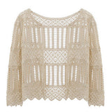 CARDIGAN LACE BEACH SWIMSUIT HOLLOW COVER UP_CWMW0683