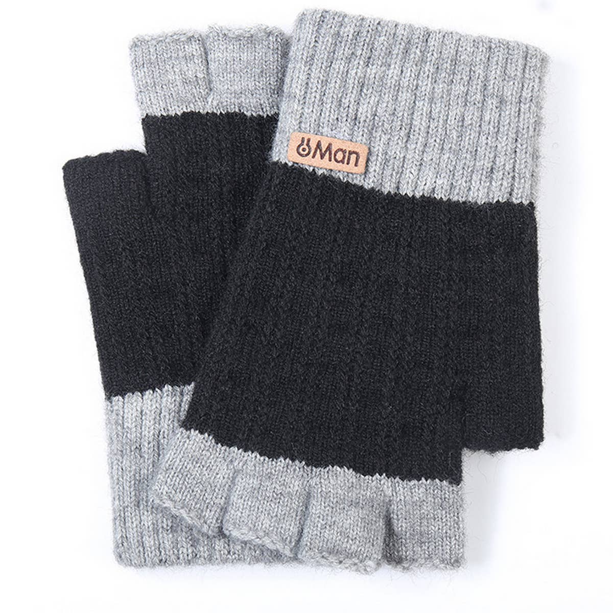 Warm Velvet And Thickened Half Knitted Gloves_Cwag0134