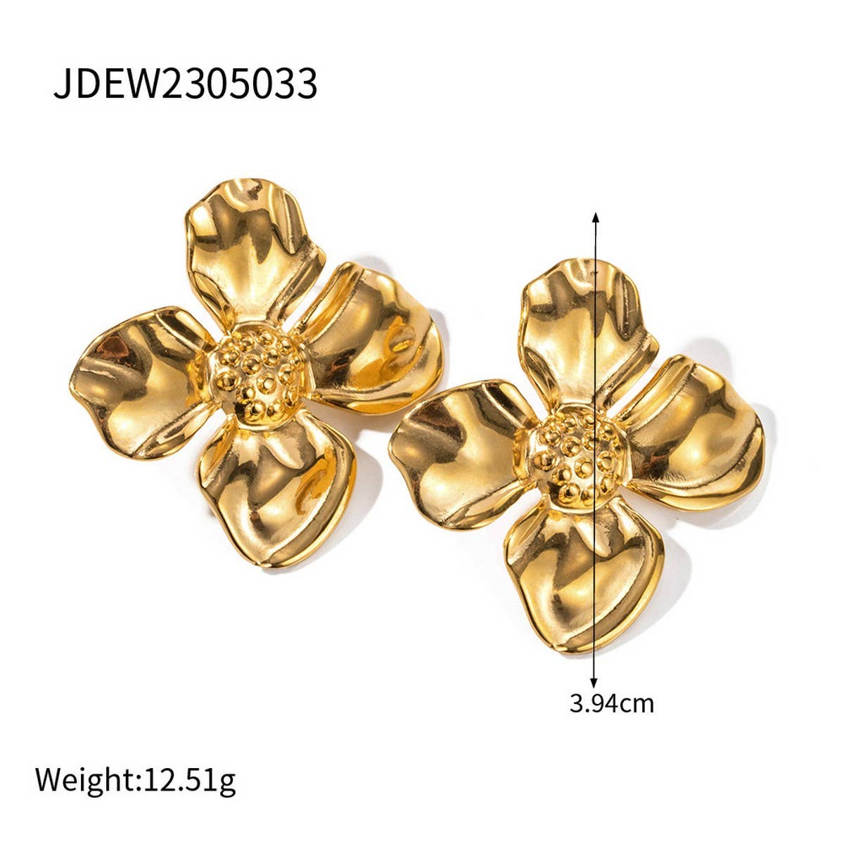 GOLD FLOWER JEWELRY LIGHT LUXURY VERSATILE EARRINGS_CWMM2361
