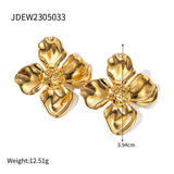 GOLD FLOWER JEWELRY LIGHT LUXURY VERSATILE EARRINGS_CWMM2361