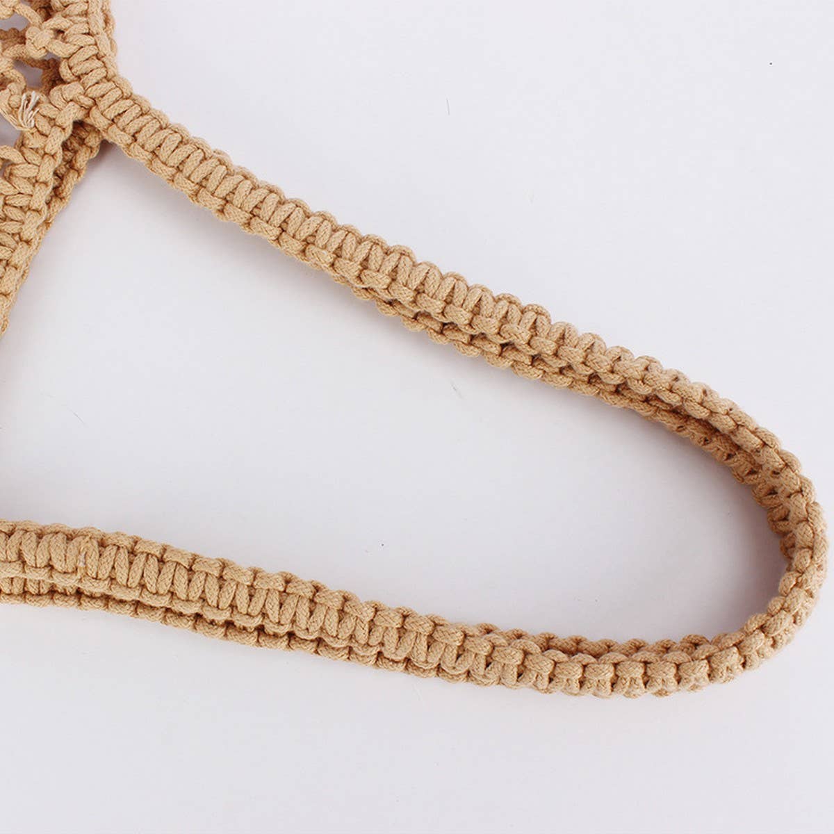 SIMPLE COTTON THREAD HAND WOVEN SHOULDER BAG_CWAB4681