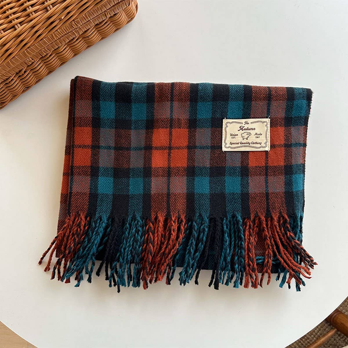 PLAID COLORBLOCK SCARF CLASSIC WINTER WRAP_CWASC2347